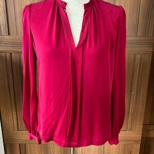 Dian Von Furstenberg Silk Blouse Dark Pink/Mauve Size 4
